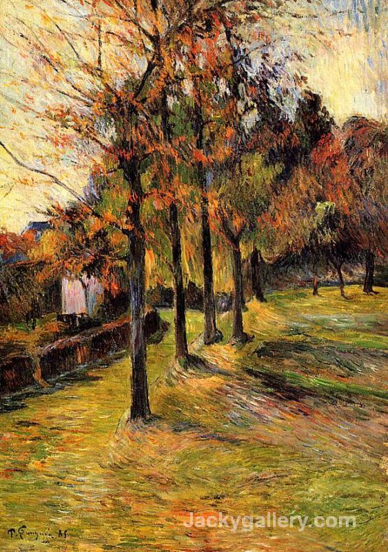 Tree linen road, Rouen by Paul Gauguin paintings reproduction
